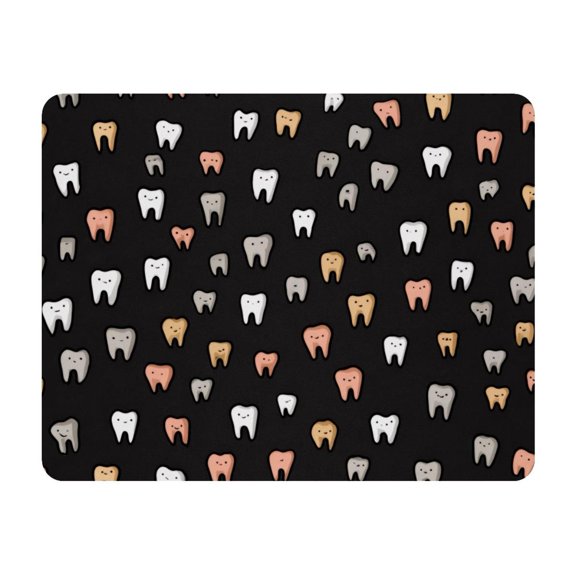 Small Mouse Pad Desk Pad, Office Mouse Mat Non-Slip Rubber Base, Mousepad for Computer Laptop 28x22cm,Teeth Pattern