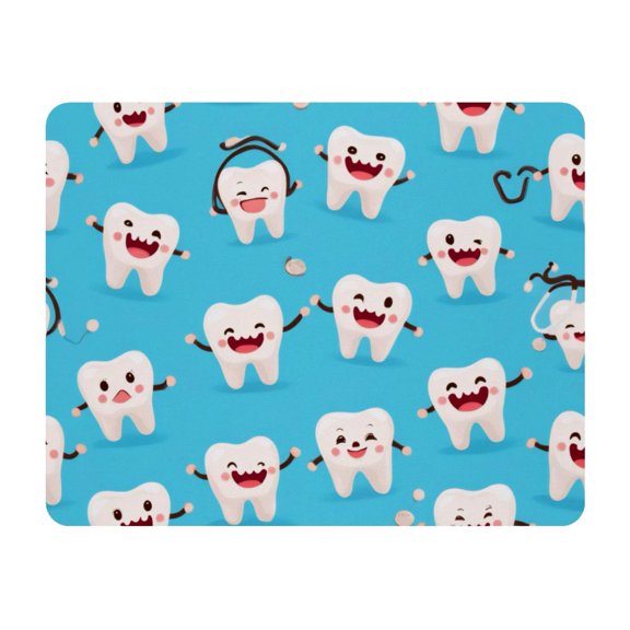Small Mouse Pad Desk Pad, Office Mouse Mat Non-Slip Rubber Base, Mousepad for Computer Laptop 28x22cm,Tooth Blue