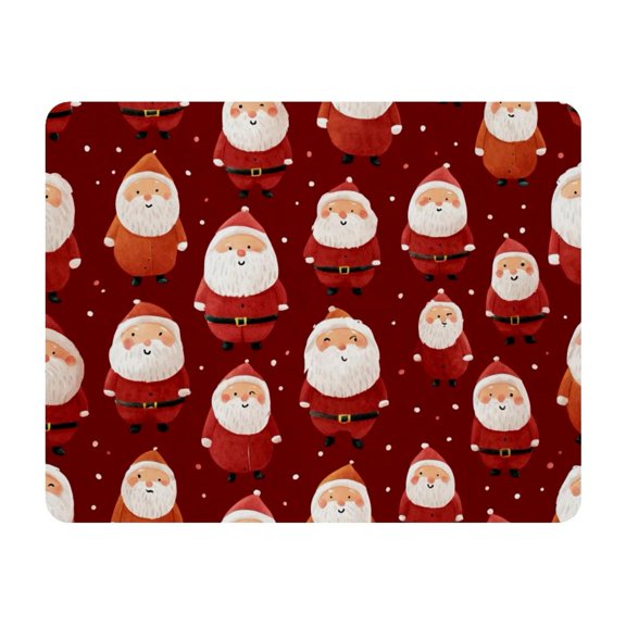 Small Mouse Pad Desk Pad, Office Mouse Mat Non-Slip Rubber Base, Mousepad for Computer Laptop 28x22cm,Winter Santa Claus Red