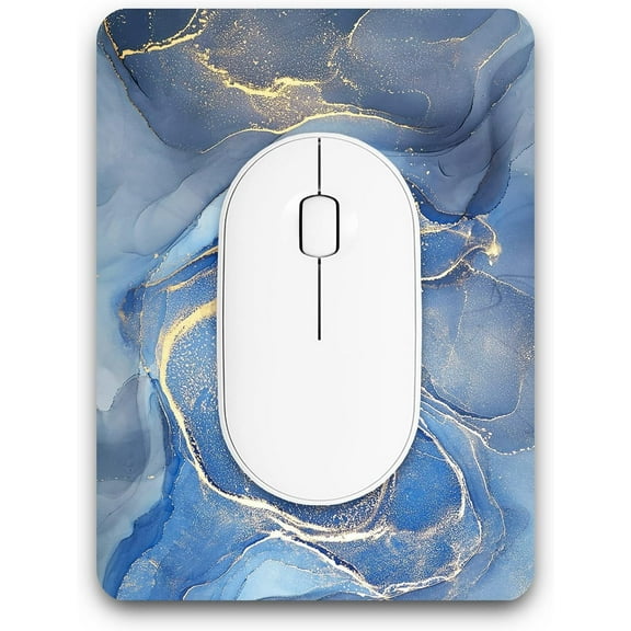 Small Mouse Pad, Mini Mouse Pad 6 x 8 Inch, Thick Rubber Waterproof Mouse Mat, Cute Mousepad for Women Men Kids Wireless Mouse Mini Laptops Keyboard Tray Home Office Travel, Gray Gold Marble