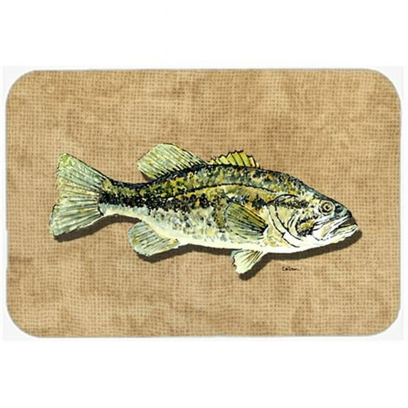 Small Mouth Bass Glass Cutting Board - Large Size