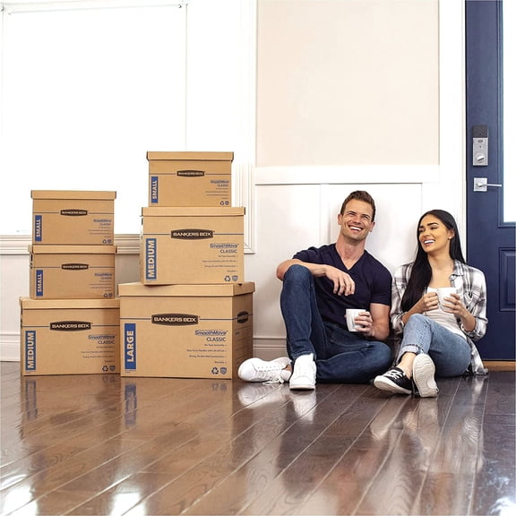 Small Moving Box 15 Pack, Pre-Printed for Labeling, 16.5-in x 12.25-in x 12.675-in (7713802)