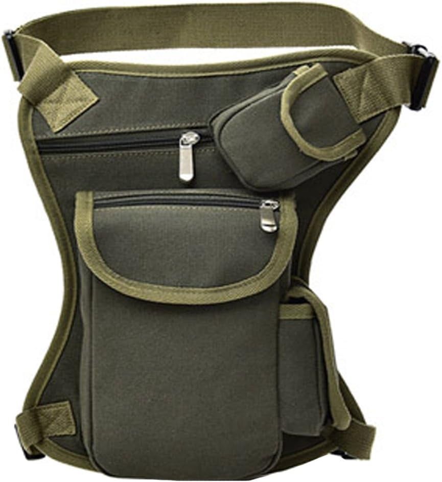 Small Multi-Purpose Drop Waist Leg Bag Canvas Utility Tactical Hip Molle Pack Sport Camping Hiking Motorcycle Racing Thigh Pouch Coffee