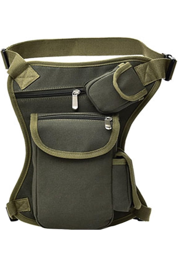 Small Multi-Purpose Drop Waist Leg Bag Canvas Utility Tactical Hip Molle Pack Sport Camping Hiking Motorcycle Racing Thigh Pouch Coffee