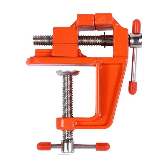 Small Multifunction Universal Mini Bench Vise with 360-Degree Swivel Base for Electronics Repair, Woodworking, Metalworking, Home DIY, Workshops, and Classrooms, Made of 45-Gauge Steel Screw