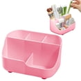 thumbnail image 1 of Small Multifunctional Desk Organizer Caddy, Home Office Accessory Tray for Stationery, Art Supplies, and Bathroom Storage, Versatile Plastic Compartment Holder, Pink, 1 of 8