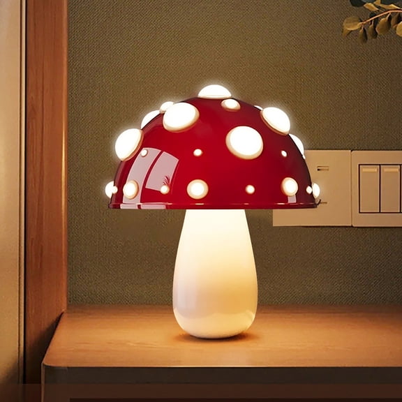 Small Mushroom Lamp, LED Mushroom Night Lamp, Touch-Control Aesthetic Mushroom Table Lamp for Bedroom, Living Room, College Dorm Room
