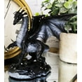 thumbnail image 1 of Small Mythical Fantasy Black Midnight Dragon On Volcanic Rock DecorFigurine, 1 of 8