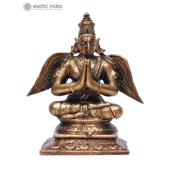 Small Namaskar Garuda Vahana Lord Vishnu Copper