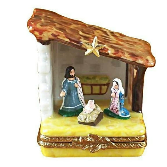 Small Nativity Limoges Box Porcelain Figurine