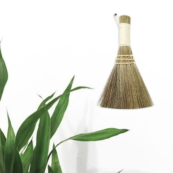 Small Natural Whisk Broom Sweeping Hand Handle Broom Duster Whisk Broomstick Straw Soft Broom for Cleaning Dustpan Desktop Hand Broom, Small Hand Broom Brush for Outdoor Camping Car Dust Dirt