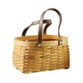 thumbnail image 1 of Small Natural Woodchip Wooden Decorative Storage Basket with Handle,Handmade Woven Harvest Basket Holder,Rustic Nesting Flower Basket Bin,Gift Packing Woven Basket for Picnics,Wedding, 1 of 7