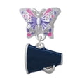 thumbnail image 1 of Small Navy Blue Megaphone - Butterfly Charm Bead, 1 of 1