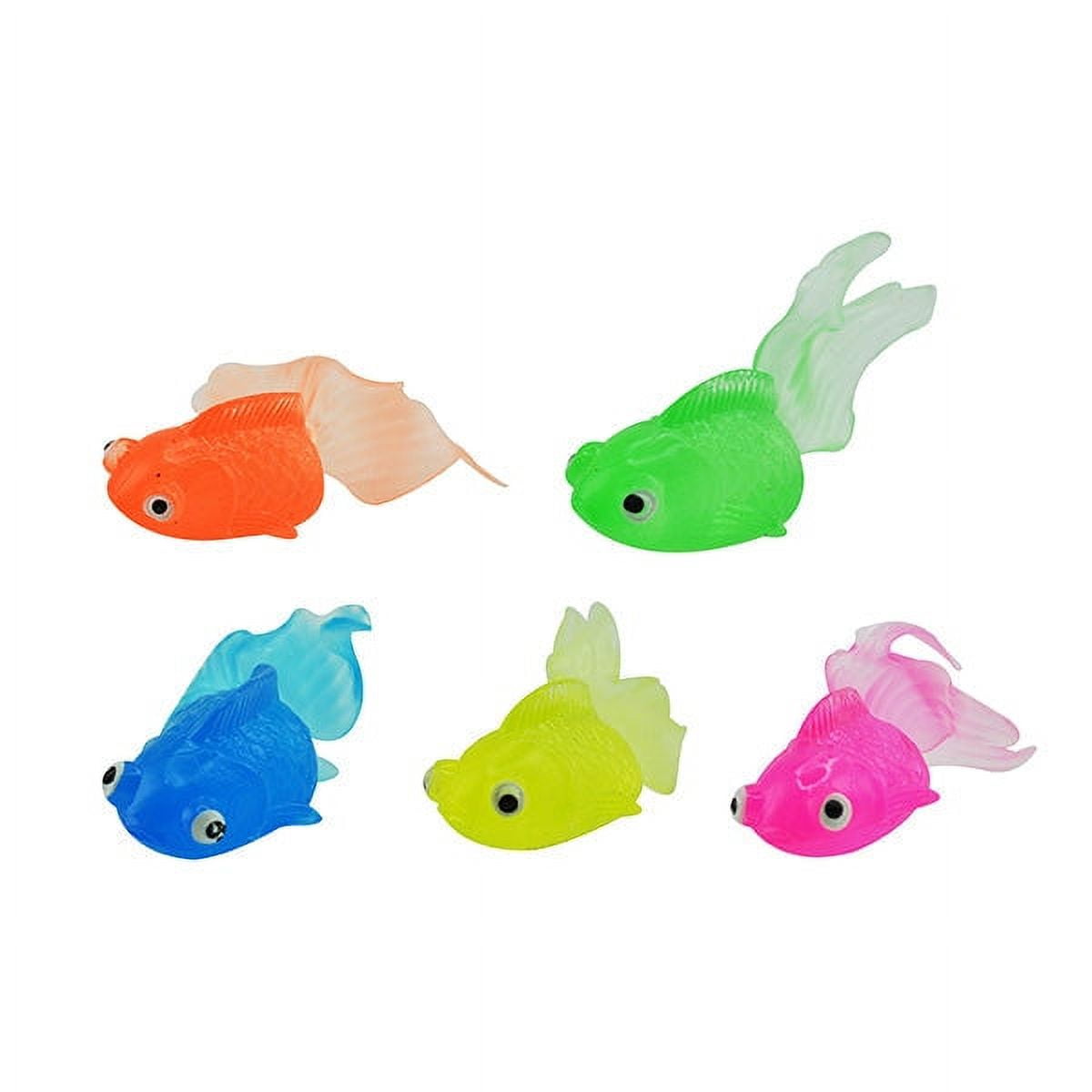 Small Neon Rubber Fish Toys - Pack of 12 