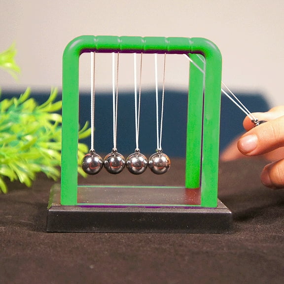 Small Newton Cradle Balance Ball Newton Cradle Pendulum Ball Newton's Cradle for Desk Green Small