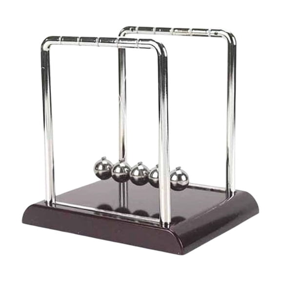 Small Newton's Cradle Balance Balls, Metal Physics Pendulum Desktop Ornament, Demonstrates Momentum & Energy Conservation, Calming Visual Effect, for Office Home Decor Science Gift