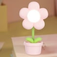 thumbnail image 1 of Small Night Light, Portable LED Table Lamp, Mini Flower Decoration Eye-Care Soft Light Battery Powered Luminous Toy, Pink, 1 of 3