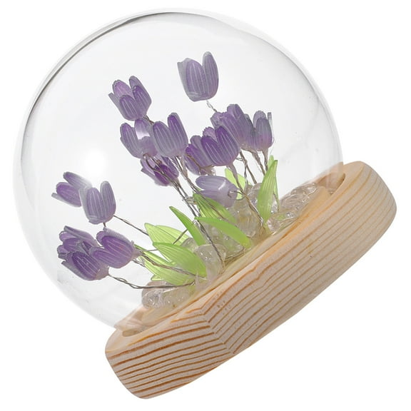 DIY Tulip Night Light Kit with Lavender Glass for Home Use Gentle Light Warm Atmosphere
