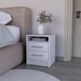thumbnail image 1 of 15" Small Night Stand, Modern Bed Side Table with 2 Drawers and Open Shelf, Wood End Table with Storage, 2 Drawer Dresser for Living Room, Bedroom, 1 of 8
