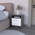 thumbnail image 1 of 15" Small Night Stand, Modern Bed Side Table with 2 Drawers and Open Shelf, Wood End Table with Storage, 2 Drawer Dresser for Living Room, Bedroom, 1 of 8