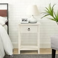 Small Night Stand with Storage Shelf and Drawer, Wood Nightstand for ...