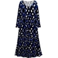 thumbnail image 1 of Small Nightgowns for Women Sleepshirt Long Sleeve Pajama Soft Sleep Dress Black Diamond Print Loungewear, 1 of 2