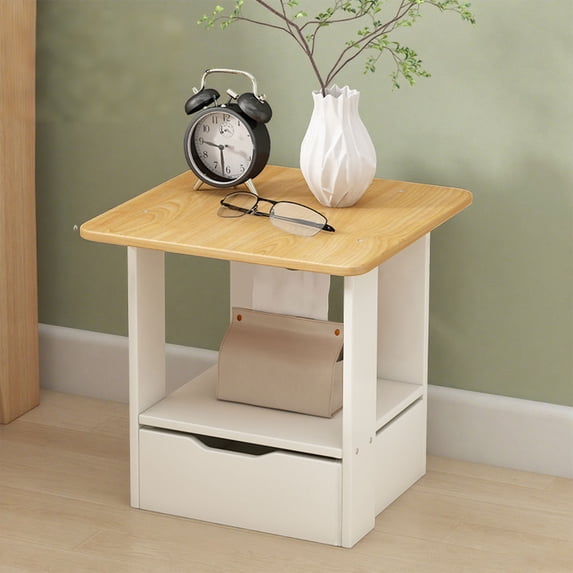 Small Nightstand With Drawers Solid Wood Bedside Table Narrow White Nightstand For Bedroom End Table Storage Shelf
