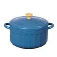 thumbnail image 1 of Small Noodles Pot with Lid Binaural Ramen Covered Bowl Kitchen Cookware Food Container for French Onion Soup Home Use Large[Blue], 1 of 5