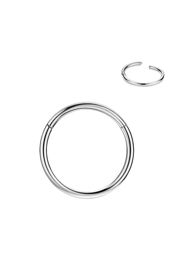 Small Nose Hoop Hinged Cartilage Earring Hoop 18g Nose Ring Silver Nose Rings 7mm 18 Gauge Piercing Earring Hoop for Rook Helix Daith Tragus Surgical Steel Nose Hoop Seamless