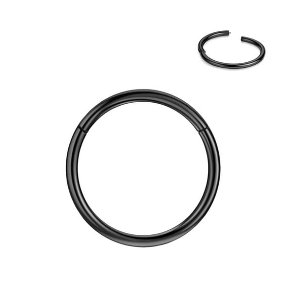 Small Nose Hoop Hinged Cartilage Earring Hoop 20g Nose Ring Black Nose Rings 7mm 20 Gauge Piercing Earring Hoop for Rook Helix Daith Tragus Surgical Steel Nose Hoop Seamless