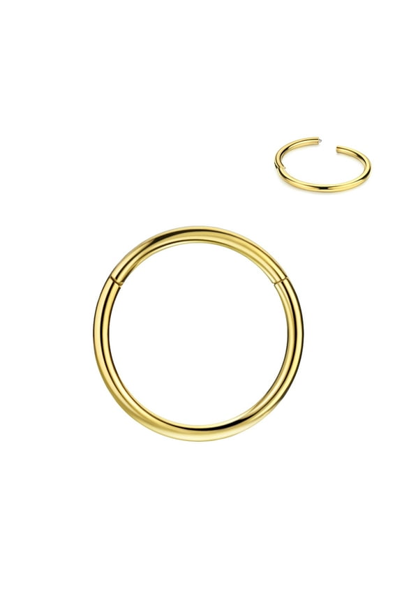Small Nose Hoop Hinged Cartilage Earring Hoop 20g Nose Ring Gold Plated Nose Rings 7mm 20 Gauge Piercing Earring Hoop for Rook Helix Daith Tragus Surgical Steel Nose Hoop Seamless