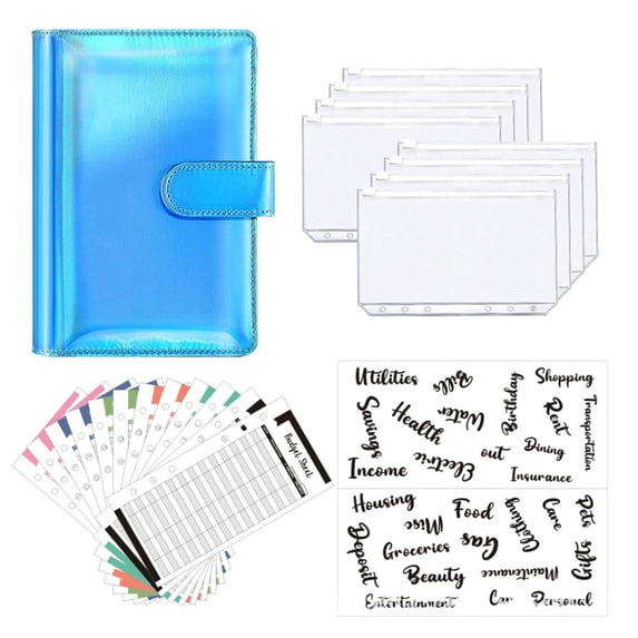Small Notebook, A6 Notebook, Pu Leather Organizer, Budget Planner Folder, Personal Finance Organizer, A6 Size Planner, Compact Budget Folder, Office Supplies Organizer, Portfolio with Folders