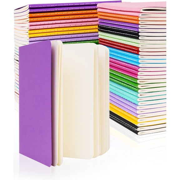 Small Notebook Bulk 60 Packs A6 (4.25x5.5 in) Mini Sketchbooks Blank Page Colorful Cover, Unlined Pocket Journals for  Drawing Memo Notepad 30 Sheets/60 Pages