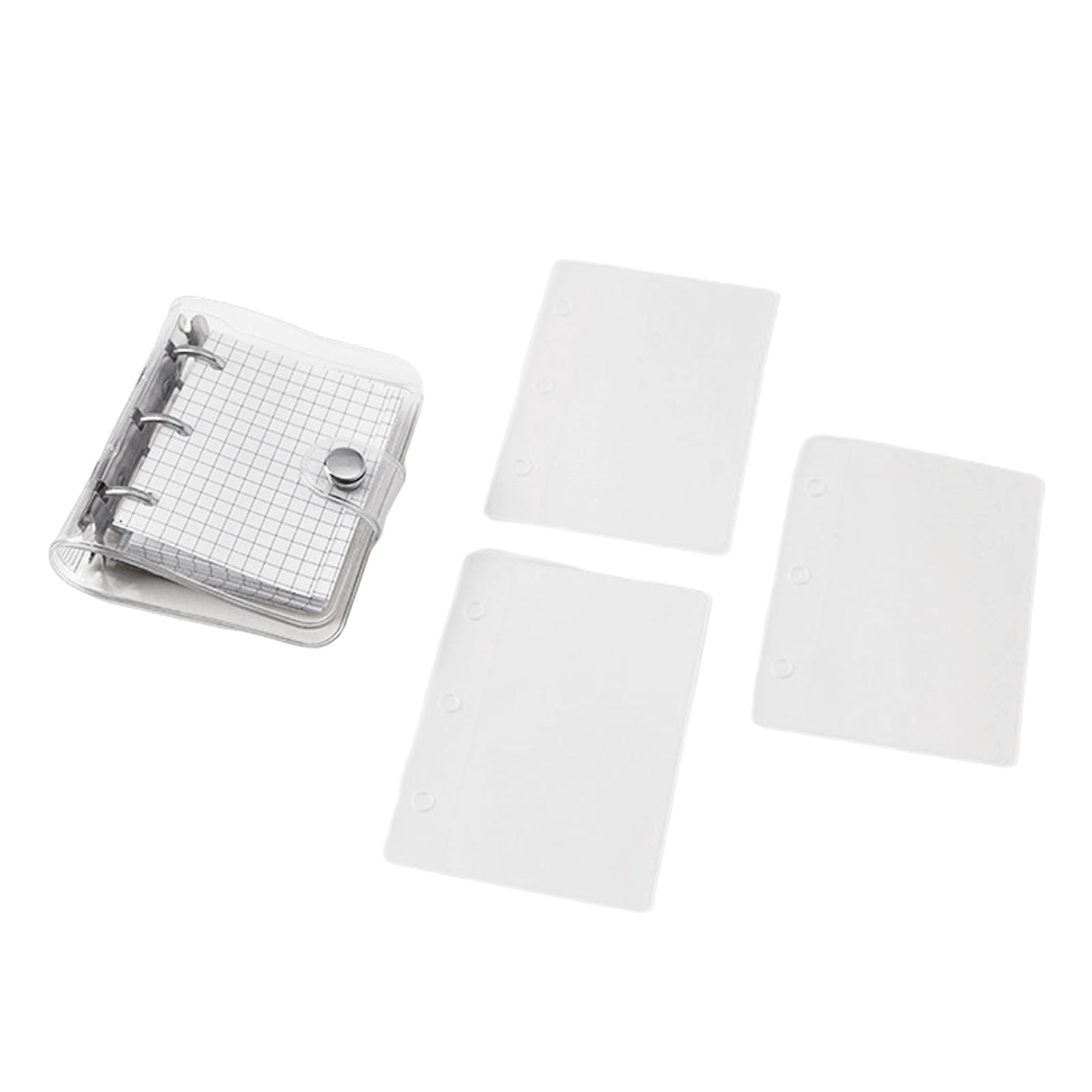 Small Notebook Folder Small Notebook Clear 3 Rings Binder Notebook Loose Leaf Notebook 80 ...