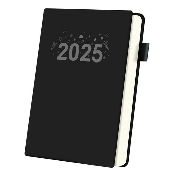 Small Notebook Hardcover Small Mini Notebook Journal 2025 Calendar Planner Notebook With Monthly & Weekly 80gsm Thick Paper 365-day Office Plan Notepad for Back to College,Office Supplies