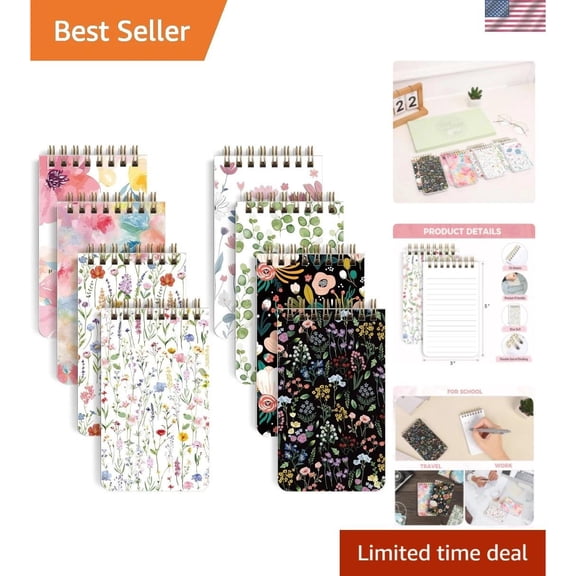Small Notebooks, 3x5 Pocket Notepads with Aesthetic Covers, Mini Spiral Noteb...