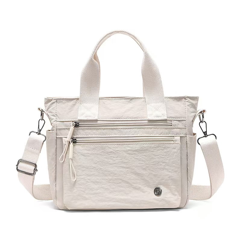Small Nylon Tote Bag for Women Lightweight Crossbody Tote Handbag with Long Strap for Daily, Work, College & Travel