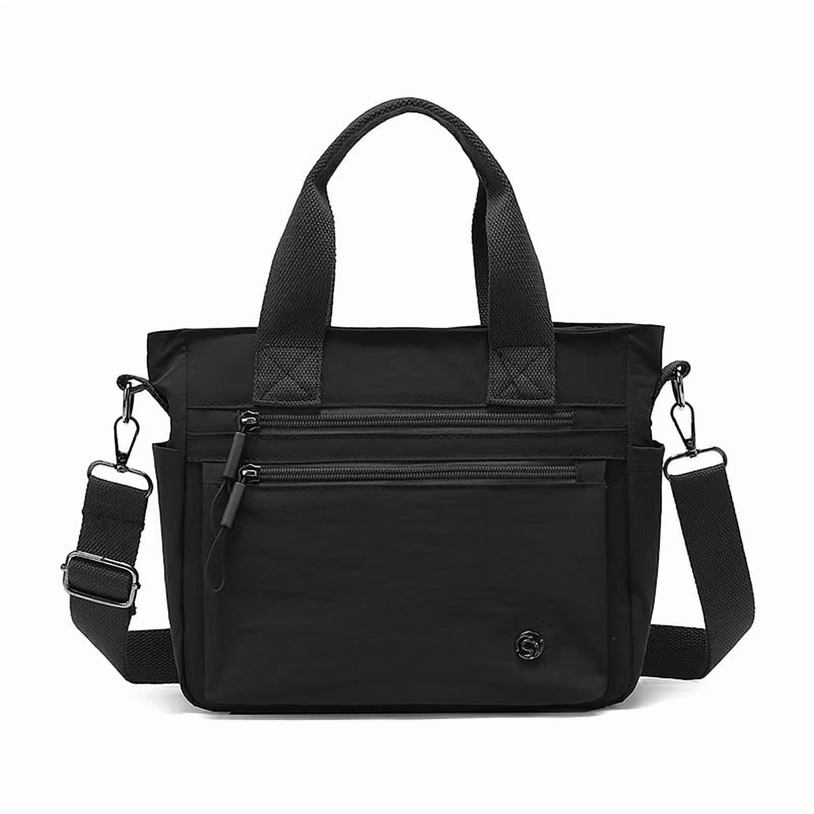 Small Nylon Tote Bag for Women Lightweight Crossbody Tote Handbag with Long Strap for Daily, Work, College & Travel