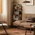 Small Oak Ladder Bookshelf for Small Spaces, Solid Wood Bookcase with ...