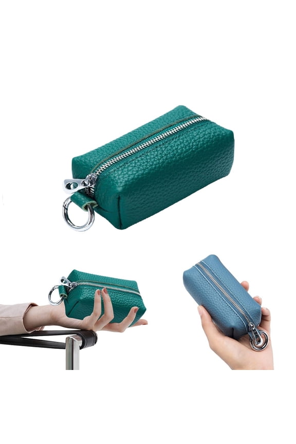 Small Organizer Wallet Clutch Bag Ecohintz Genuine Leather Key Holder Purse - Compact Car Key Organizer with Keychain | Rfid-Blocking Design for Men & Women, Key Holder Bag, Green
