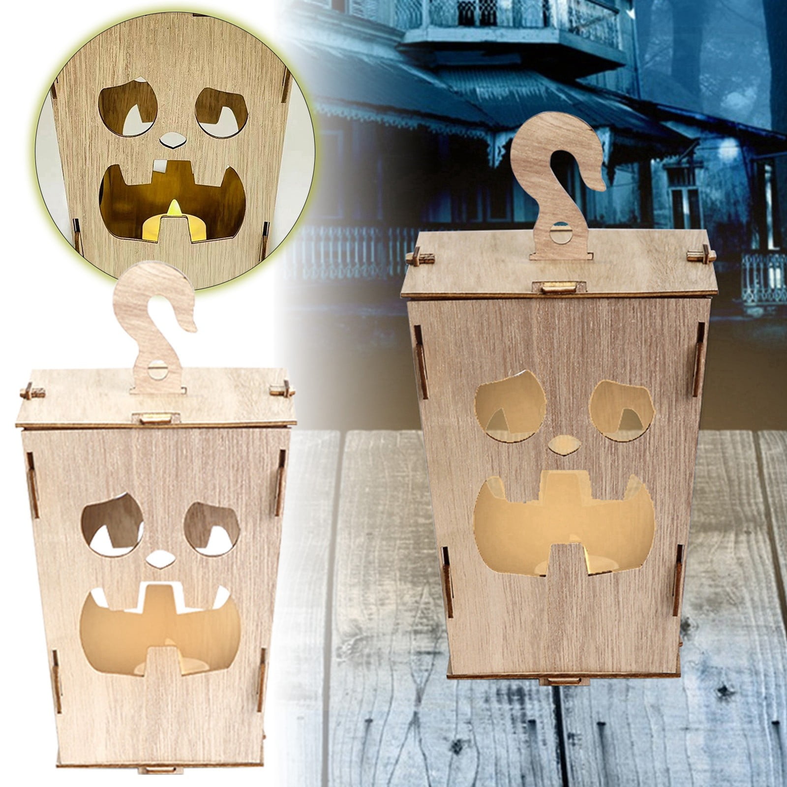 Small Ornament Set Crutches Ornament Digital Ornament Wooden Pumpkin