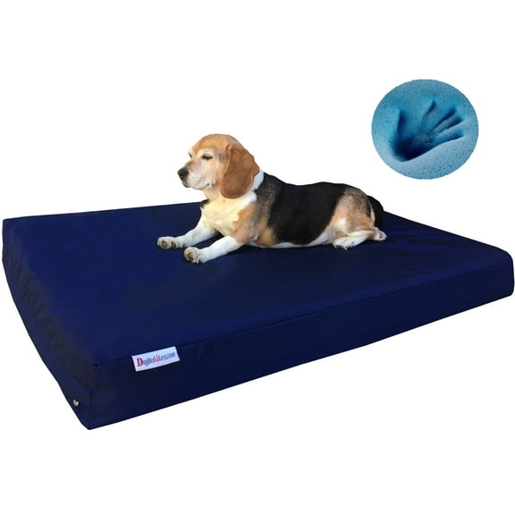 Orthopedic Waterproof Memory Foam Dog Mattress, Small/Medium Pets 35"X20"X4", Nylon Washable Cover