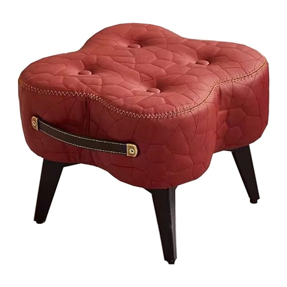 Small Ottoman Bench Upholstered Foot Stool For Couch Small Pouf Ottoman Footrest For Sofa Leather Vanity Chairs For Living Room Step Stool For Bedroom, Office, Entryway