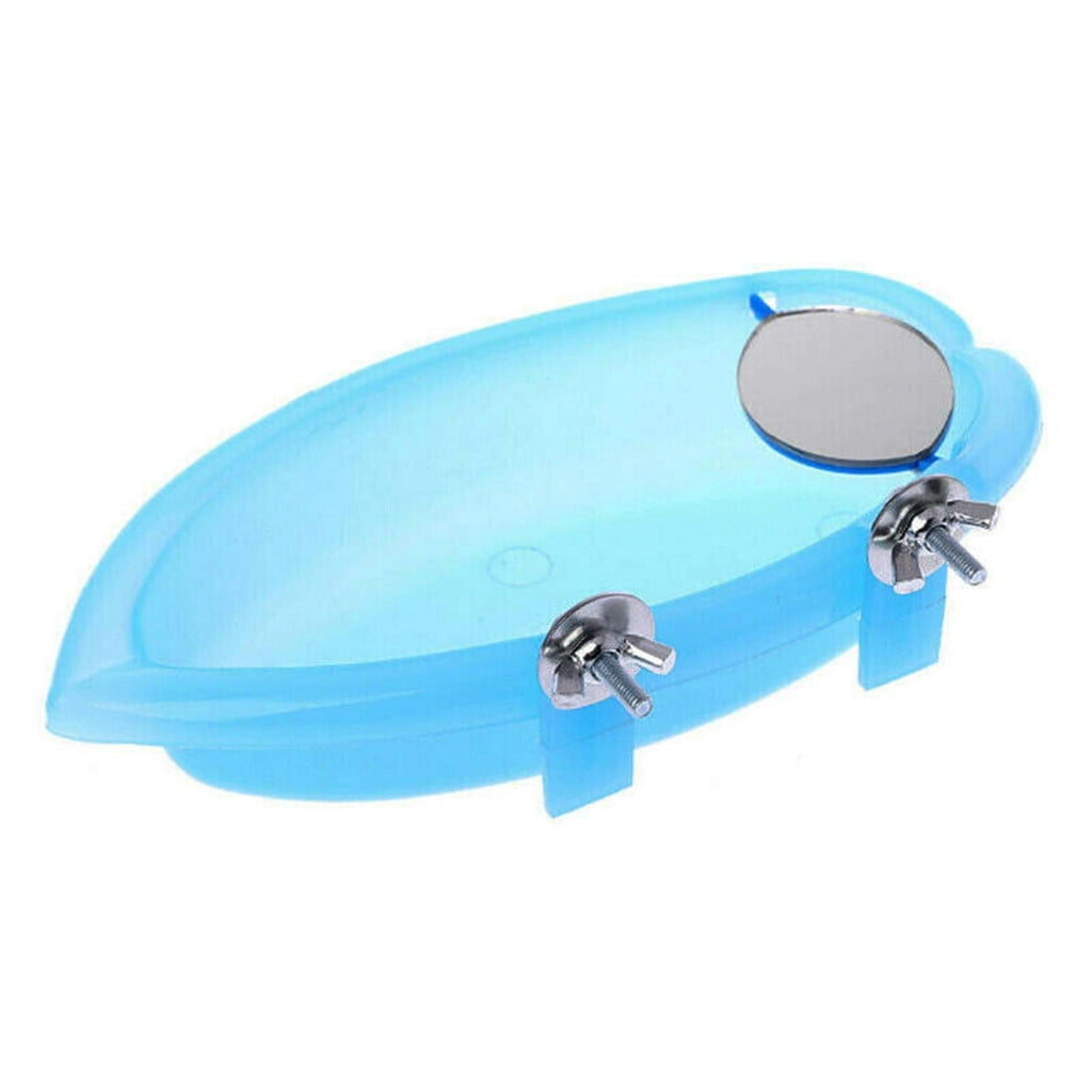 Small Oval Bird Bathtub Pet Cage Accessories Toy With Bird Mirror 12PCS