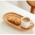 thumbnail image 1 of Small Oval Hollow Wicker Rattan Basket - Hand-Woven for Bread Fruit Snacks, Kitchen Restaurant Outdoor Storage, Durable Rattan Material, Compact Decorative Organizer, Breathable Storage, B, 1pc, 1 of 11