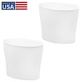 thumbnail image 1 of iDesign Nuvo Bathroom Trash Can, 3.4 Gallon, Plastic Oval Open Top Garbage Bin, Made in USA, 2 Pack, White, 1 of 5