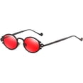 thumbnail image 1 of Small Oval Punk Sunglasses Men Retro Metal Steampunk Sun Glasses Women, 1 of 8