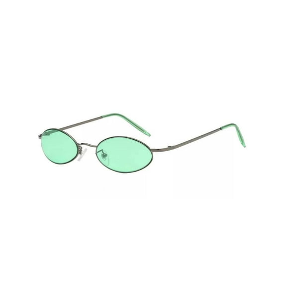 Small Oval Sunglasses Retro Metal Frame Candy Colors Hippie Sun Glasses