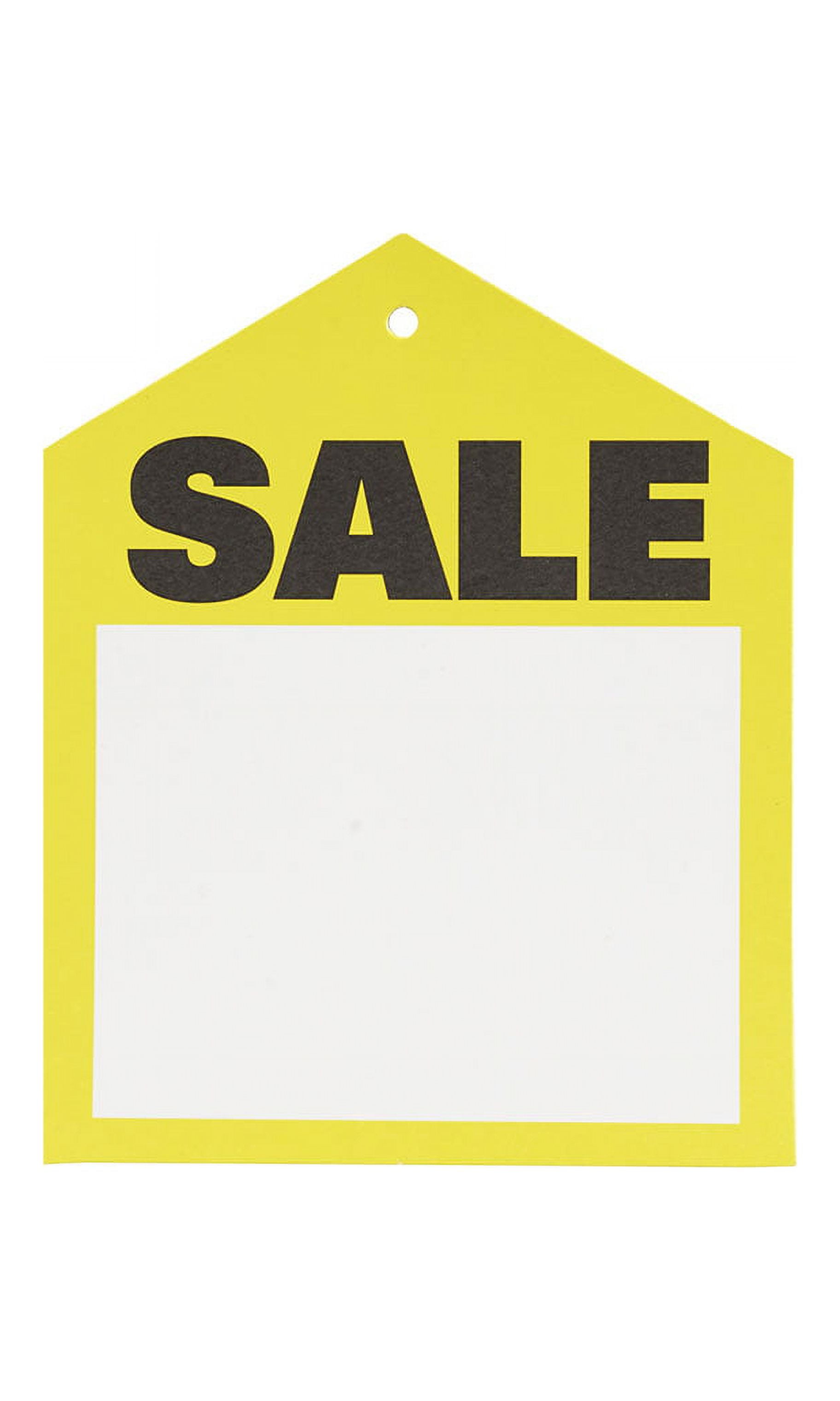 Small Oversized Yellow Sale Price Tags - 3 ¼”W x 4H - Pack of 50