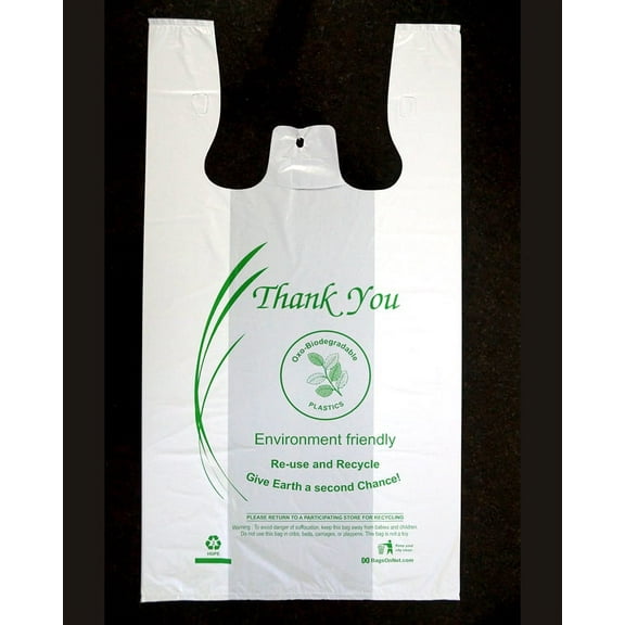 Small Oxo-Biodegradable White Shopping Bags